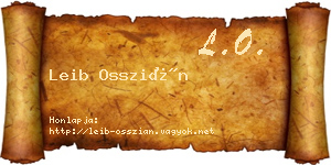 Leib Osszián névjegykártya